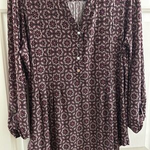 Patterned Long Sleeve Blouse, perfect for fall